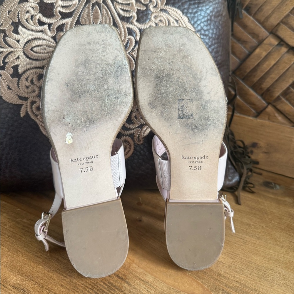 Kate Spade New York Merritt Patent Leather Pink Slingback Sandals Sise 7.5 - Picture 6 of 10
